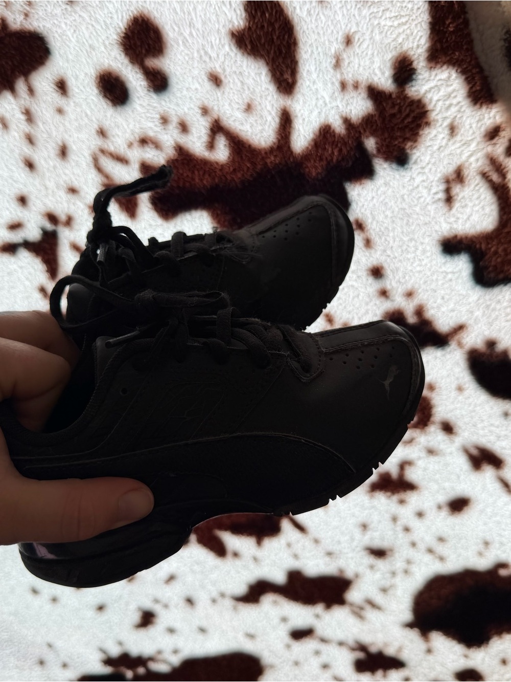 Puma Kids All-Black Lace-Up Sneakers